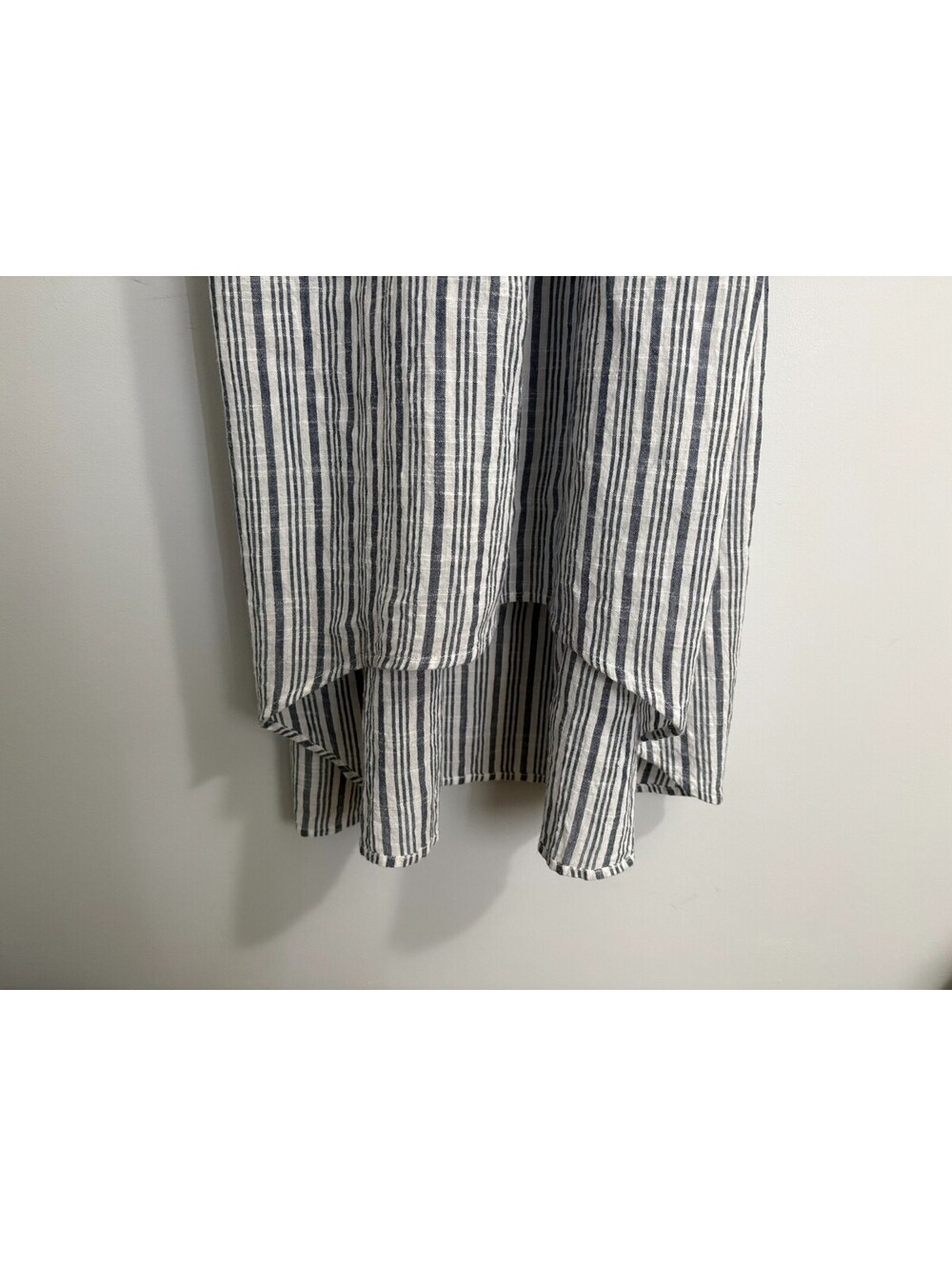 Saks Fifth Avenue XL Maxi Sundress Airy Thin-Striped Navy White Cotton - Picture 3 of 10